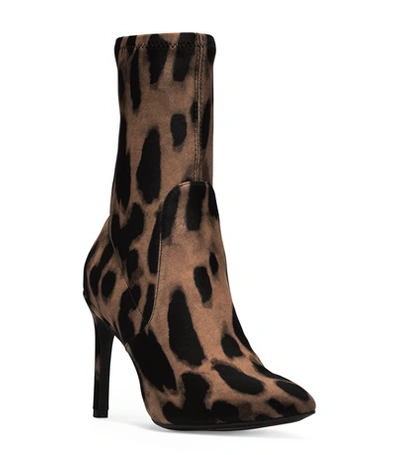 Shop Stuart Weitzman Wren 95 In Leopard Stretch Woven Fabric