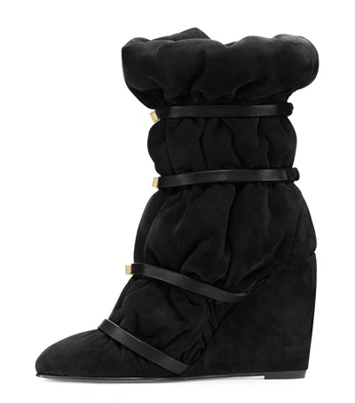 Shop Stuart Weitzman The Duvet Stud In Black Suede