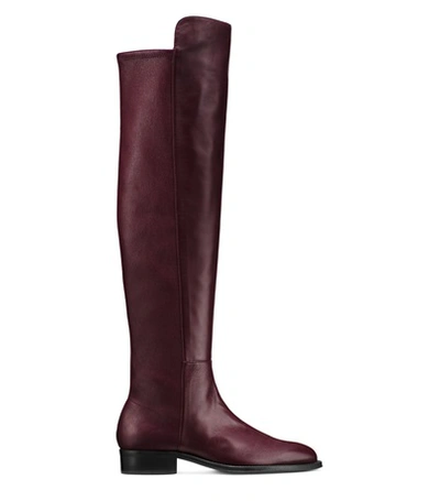 Shop Stuart Weitzman The Julia Boot In Cabernet Matte Leather