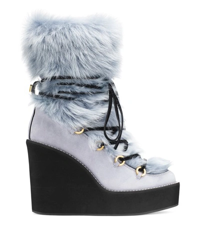 Shop Stuart Weitzman Nikita In Dovetail Blue Gray Suede