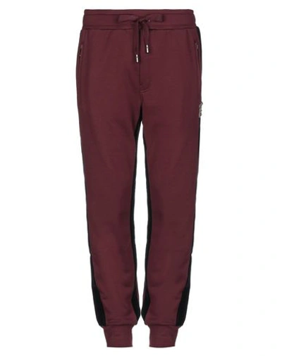 Shop Dolce & Gabbana Man Pants Deep Purple Size 40 Cotton, Polyester