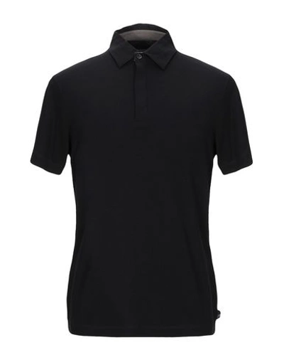 Shop Armani Collezioni Polo Shirts In Black