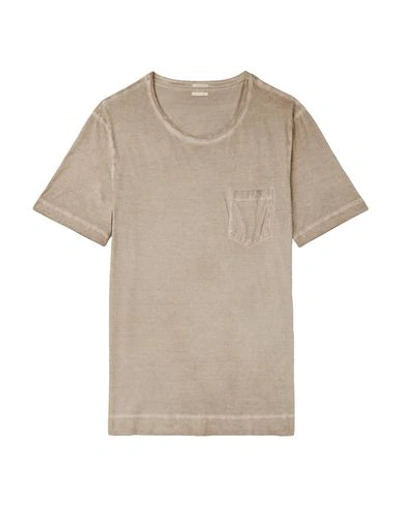 Shop Massimo Alba T-shirts In Khaki