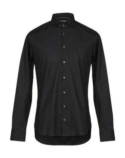 Shop Michael Kors Mens Man Shirt Black Size 17 ½ Cotton, Elastane