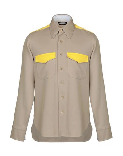 Shop Calvin Klein 205w39nyc Solid Color Shirt In Camel