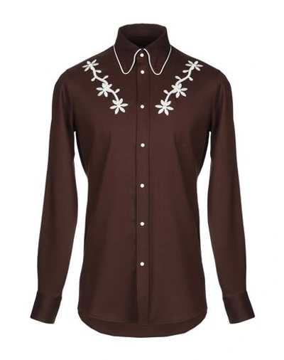 Dsquared2 Solid Color Shirt In Brown