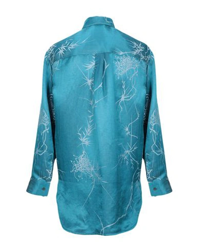 Shop Haider Ackermann Linen Shirt In Turquoise