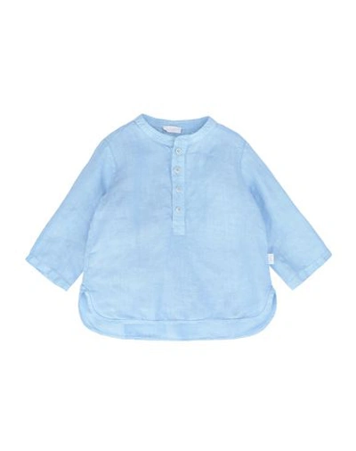 Shop Il Gufo Solid Color Shirt In Azure
