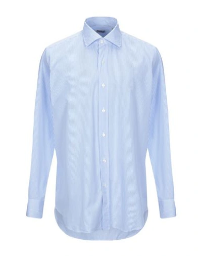 Shop Finamore 1925 Man Shirt Sky Blue Size 17 Cotton