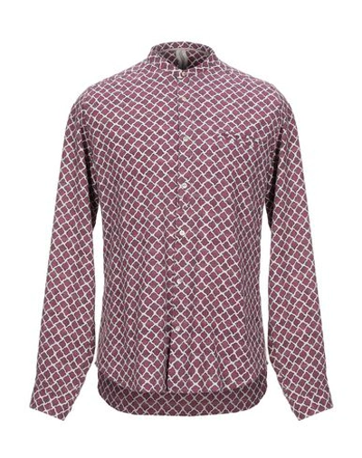 Shop Dnl Man Shirt Garnet Size 16 ½ Cotton, Viscose In Red