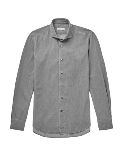 Shop Etro Denim Shirt In Grey