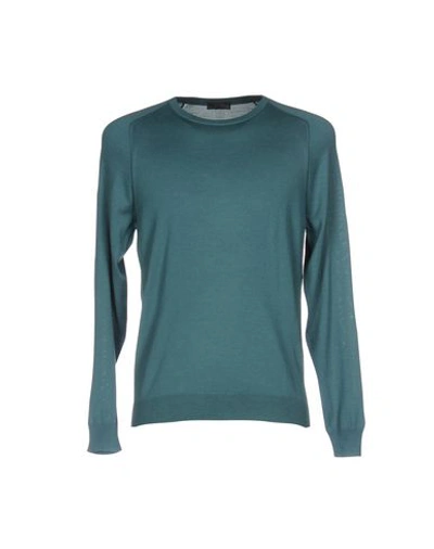 Shop Drumohr Man Sweater Green Size 40 Super 140s Wool