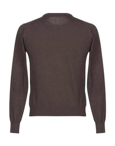 Shop Peuterey Man Sweater Dark Brown Size Xxl Cotton, Wool, Polyamide
