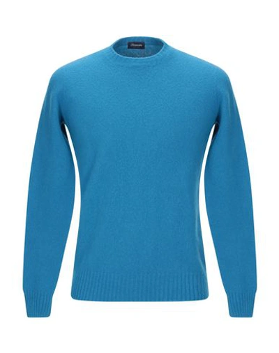 Shop Drumohr Man Sweater Pastel Blue Size 44 Lambswool