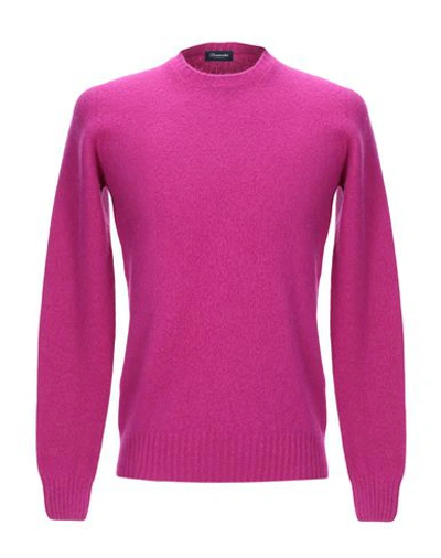 Shop Drumohr Man Sweater Mauve Size 44 Lambswool In Purple