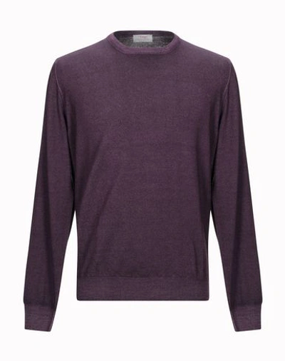 Shop Gran Sasso Man Sweater Deep Purple Size 36 Virgin Wool