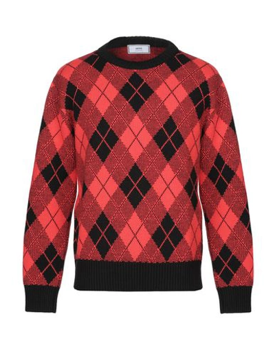 Shop Ami Alexandre Mattiussi Sweaters In Red