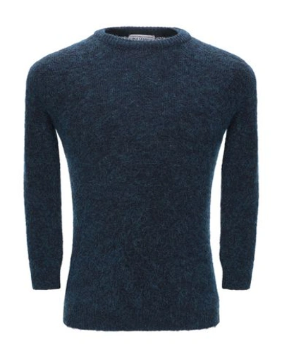Shop Grey Daniele Alessandrini Sweaters In Dark Blue