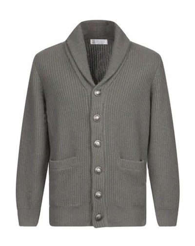 Shop Brunello Cucinelli Cardigan In Military Green