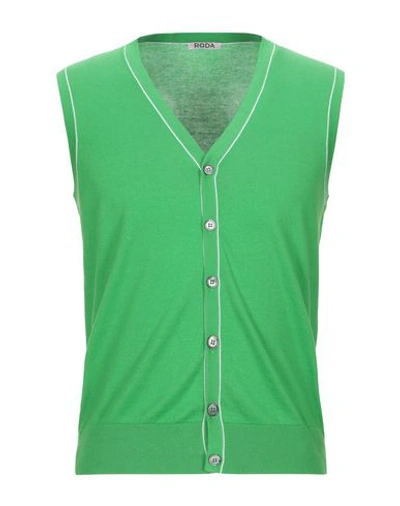 Shop Roda Man Cardigan Green Size S Cotton, Cashmere
