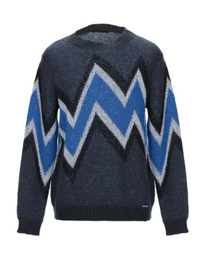 Shop Frankie Morello Sweaters In Dark Blue