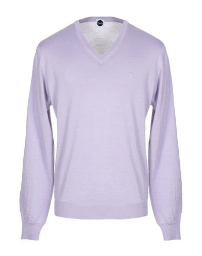 Shop Bagutta Man Sweater Lilac Size L Merino Wool, Acrylic In Purple
