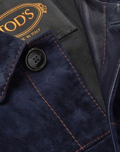Shop Tod's Jackets In Dark Blue