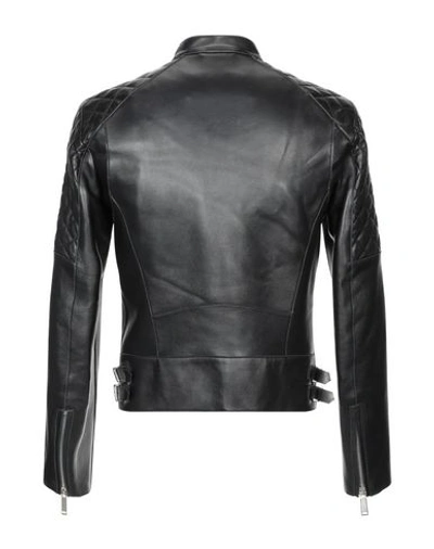 Shop Dsquared2 Man Jacket Black Size 42 Ovine Leather