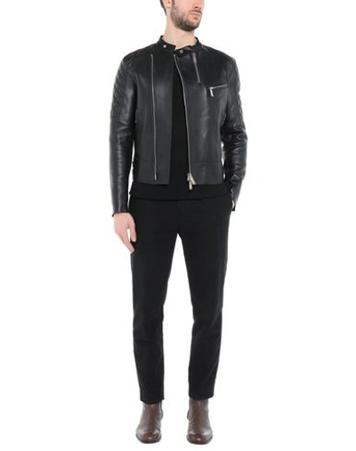 Shop Dsquared2 Man Jacket Black Size 42 Ovine Leather