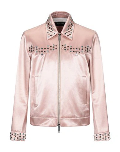 Shop Dsquared2 Man Jacket Pink Size 42 Cotton, Viscose