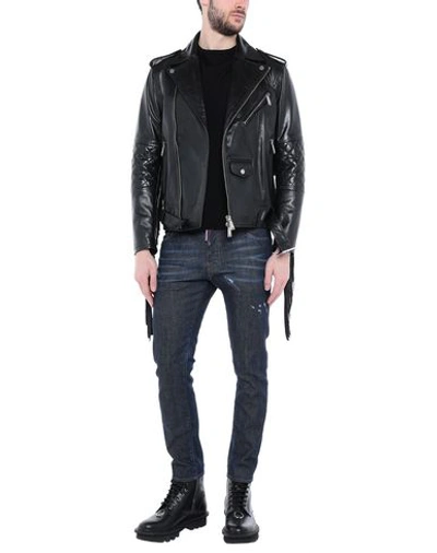 Shop Dsquared2 Biker Jacket In Black