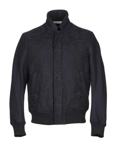 Shop Emporio Armani Jackets In Dark Blue