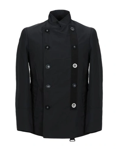 Shop Tom Rebl Double Breasted Pea Coat In Black