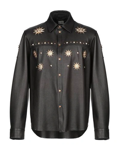 Shop Fausto Puglisi Leather Jacket In Black