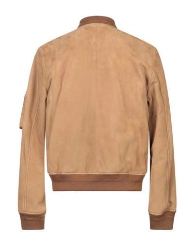 Shop Saint Laurent Man Jacket Sand Size 44 Lambskin In Beige