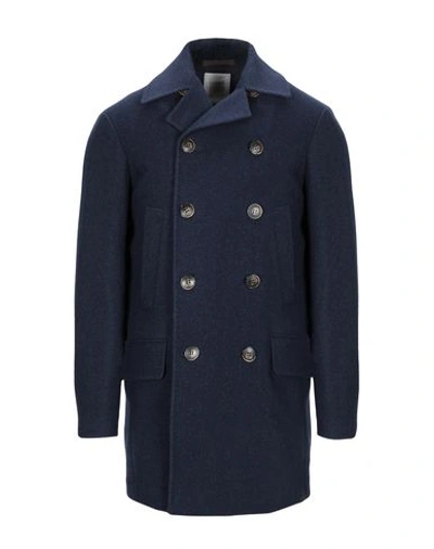 Shop Eleventy Coats In Dark Blue