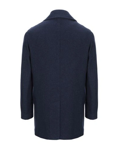 Shop Eleventy Coats In Dark Blue