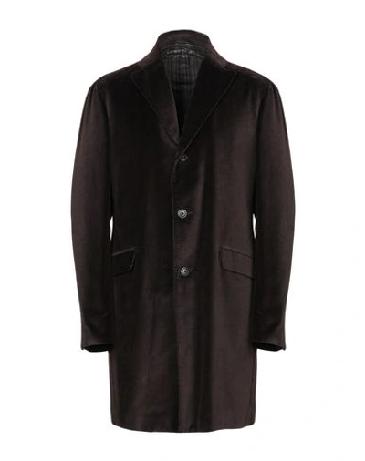 Shop Mauro Grifoni Coat In Dark Brown