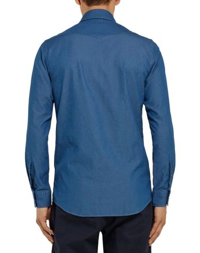 Shop Tod's Denim Shirt In Blue
