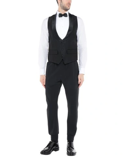 Shop Dsquared2 Man Vest Black Size 38 Wool, Silk