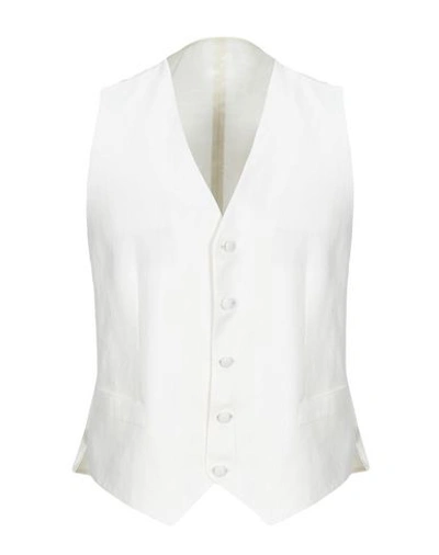Shop Canali Vests In Ivory
