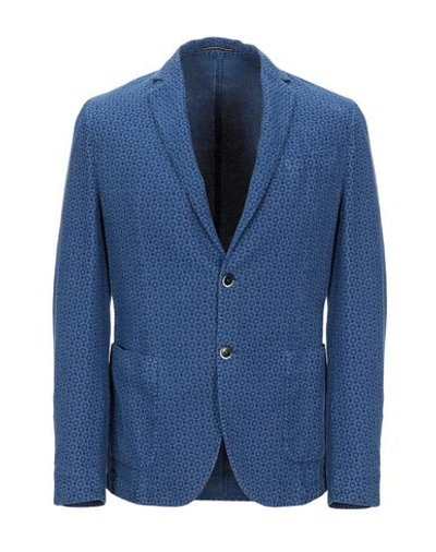 Shop Roda Man Blazer Blue Size 40 Cotton, Ramie