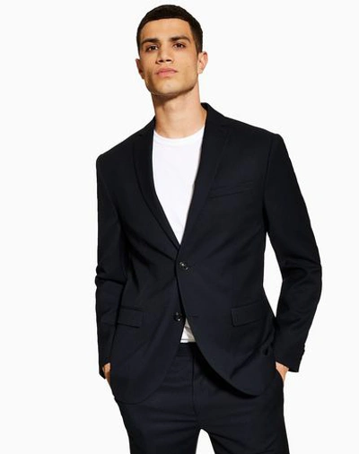 Shop Topman Suit Jackets In Dark Blue