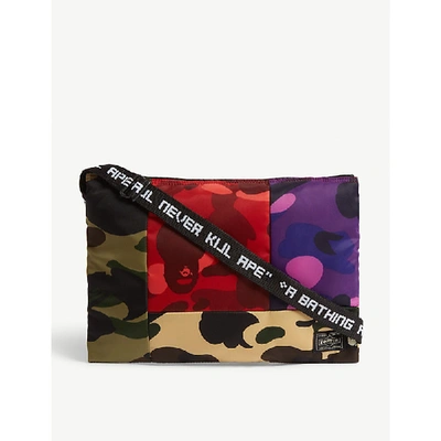 Shop A Bathing Ape Bape X Porter 1st Camo Printed Nylon Pouch In Multi