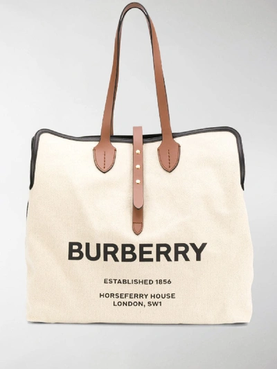 Shop Burberry The Large Soft Cotton Canvas Belt Bag In White