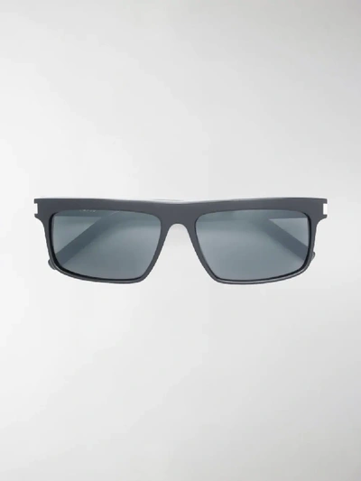 Shop Saint Laurent New Wave Sunglasses In Black