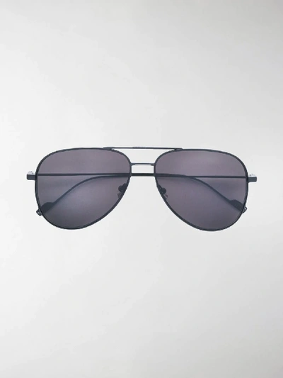 Shop Saint Laurent Classic 11 Aviator Sunglasses In Black