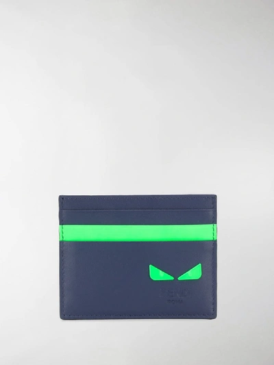 Shop Fendi Bag Bugs Eye Card Holder In Blue