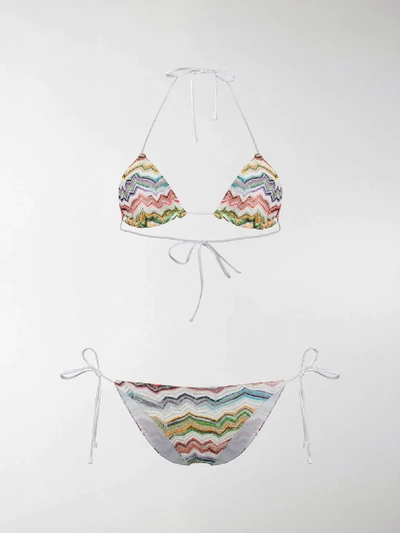 Shop Missoni Zigzag Knit Triangle Bikini In White