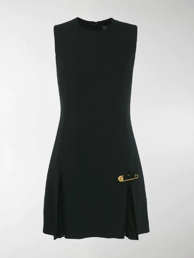Shop Versace Sleeveless Safety Pin Dress In Black
